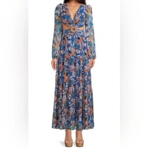 NEW* gianni bini Lillian Floral Blue Maxi Dress